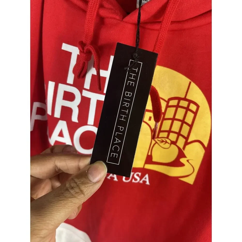 The Birth Place Hoodie Sweatpants Set Men's XL Red White Atlanta GA Graphic New - Picture 6 of 12